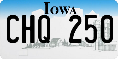 IA license plate CHQ250