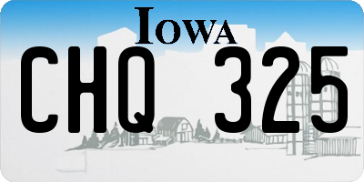 IA license plate CHQ325