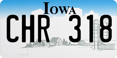 IA license plate CHR318