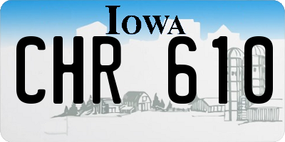 IA license plate CHR610