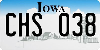 IA license plate CHS038
