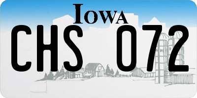 IA license plate CHS072