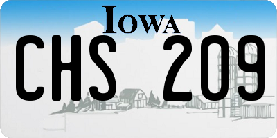 IA license plate CHS209