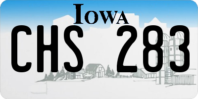 IA license plate CHS283