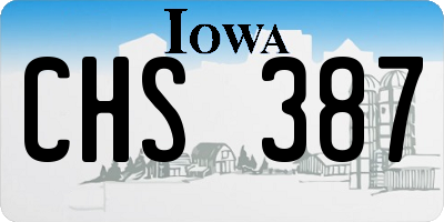 IA license plate CHS387