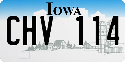 IA license plate CHV114
