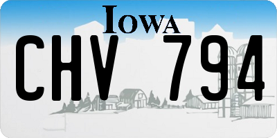 IA license plate CHV794