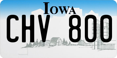 IA license plate CHV800