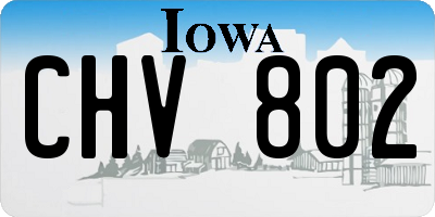 IA license plate CHV802