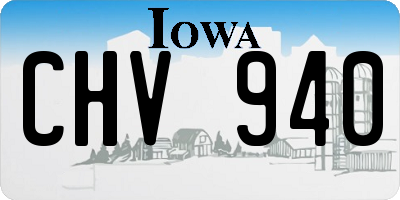 IA license plate CHV940