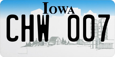 IA license plate CHW007