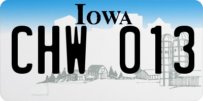 IA license plate CHW013
