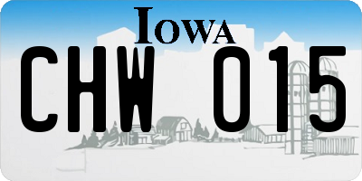 IA license plate CHW015