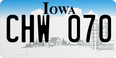 IA license plate CHW070
