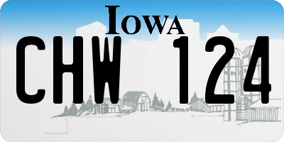 IA license plate CHW124