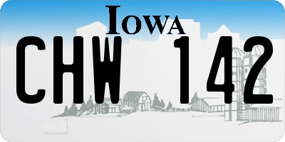IA license plate CHW142