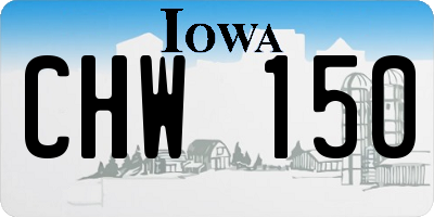 IA license plate CHW150