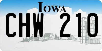 IA license plate CHW210