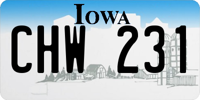 IA license plate CHW231