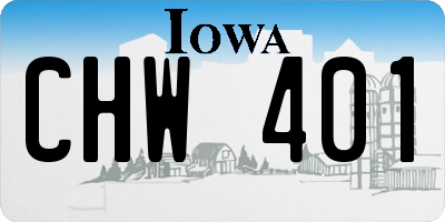 IA license plate CHW401