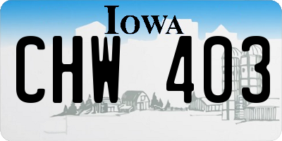 IA license plate CHW403