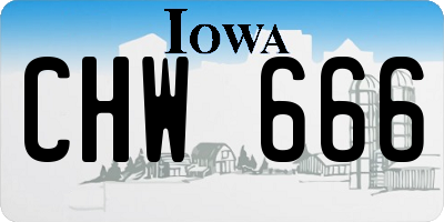 IA license plate CHW666