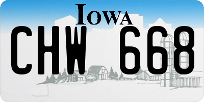 IA license plate CHW668