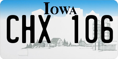 IA license plate CHX106