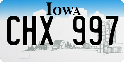 IA license plate CHX997