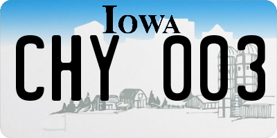 IA license plate CHY003