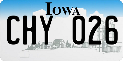 IA license plate CHY026