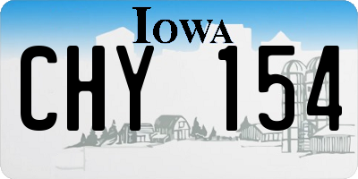 IA license plate CHY154