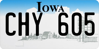 IA license plate CHY605