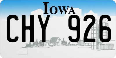 IA license plate CHY926