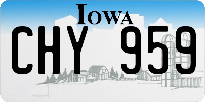 IA license plate CHY959
