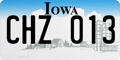 IA license plate CHZ013