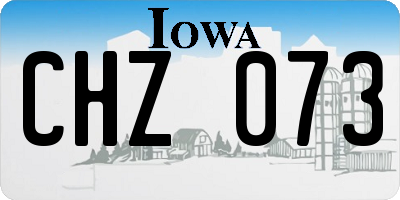 IA license plate CHZ073