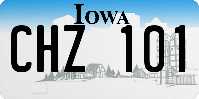 IA license plate CHZ101