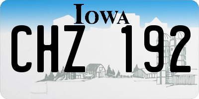 IA license plate CHZ192