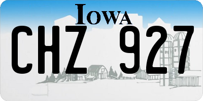 IA license plate CHZ927