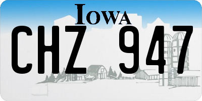 IA license plate CHZ947