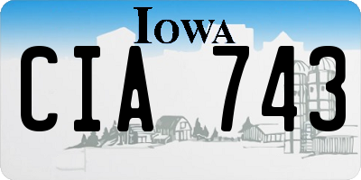 IA license plate CIA743