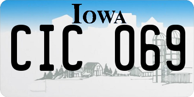 IA license plate CIC069