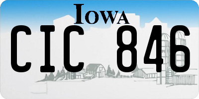 IA license plate CIC846