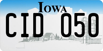 IA license plate CID050