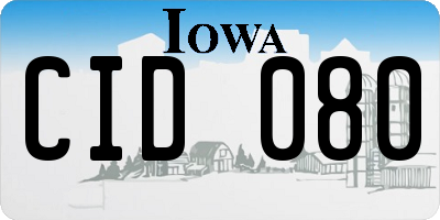 IA license plate CID080
