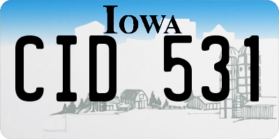 IA license plate CID531