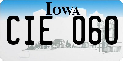 IA license plate CIE060