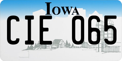 IA license plate CIE065