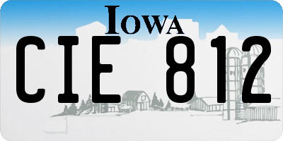 IA license plate CIE812